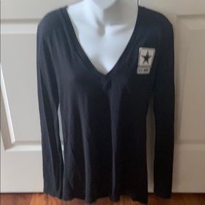 NWOT VS Pink v-neck “Army Strong” long sleeve tee
